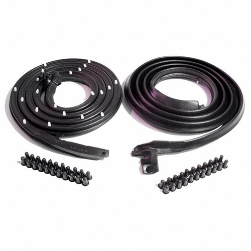 Door Seals with Clips and Molded Ends. For 2-Door Hardtops and Convertibles. Pair. R&L. DOOR SEAL GM X BODY 2DR 62-67 PAIR